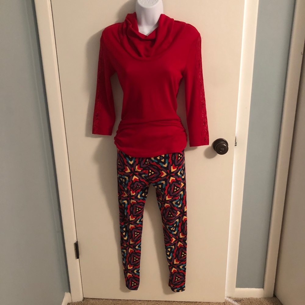 LuLaRoe heart print leggings